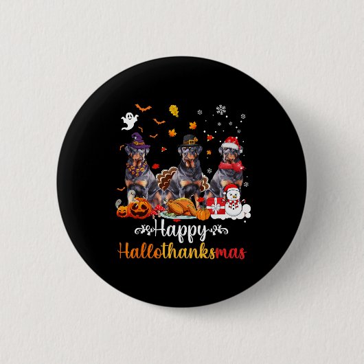 ハッピーハロサンクサスロットワイラードッグハロウィンチ 缶バッジ (正面)