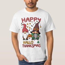 ハッピーハロサンクサス格言ハロウィンサンクスギビング Tシャツ