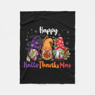 ハッピーハロサンクサス格言ラバーハロウィンメリーン フリースブランケット