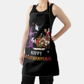 ハッピーハロサンクサス面白いハロウィンサンクスギビング エプロン (インサイチュ)