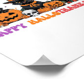 ハッピーハロサンクサムキャッツ猫ハロウィンサンクスギビングC ポスター (角)