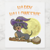 ハッピーハロサンクサムスコルギドッグハロウィンサンクスギフ ワインラベル (シングルラベル)