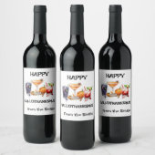 ハッピーハロサンクサムハロウィンクリスマスホリデー ワインラベル (ボトル)