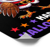 ハッピーハロサンクサムハロウィンサンクスギビングクリスマスF ポスター (角)