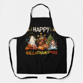 ハッピーハロサンクサムハロウィンサンクスギビング エプロン (正面)