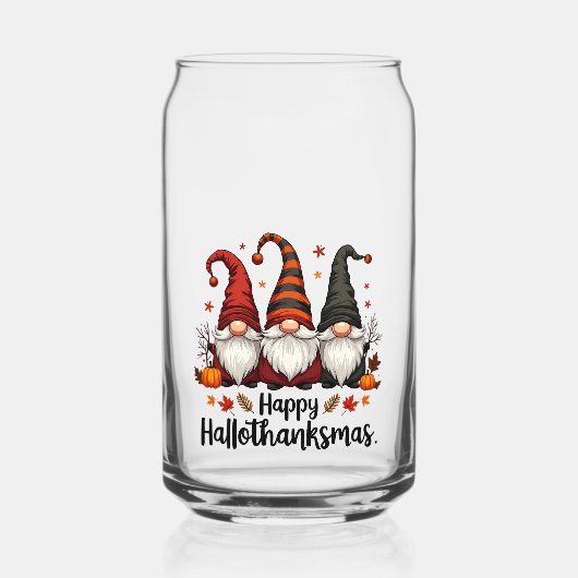 ハッピーハロサンクサムハロウィーンクリスマス格言 ガラス缶 (正面)