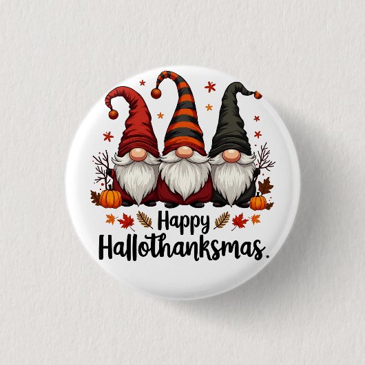 ハッピーハロサンクサムハロウィーンクリスマス格言 缶バッジ (正面)