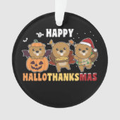 ハッピーハロサンクサムビーバークリスマスビーバー オーナメント (正面)