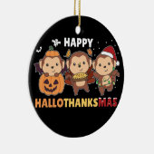 ハッピーハロサンクサムモンクリスマスモンキーセラ セラミックオーナメント (右)