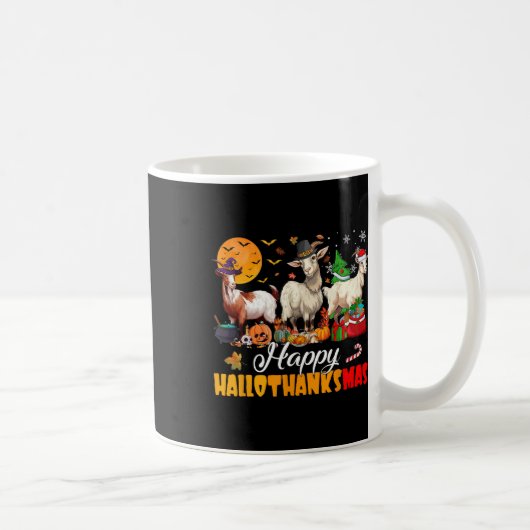 ハッピーハロサンクサムヤギHalloween Thanksgiving C コーヒーマグカップ (右)