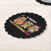 ハッピーハロサンクスクカスクリスマスクッカ ペーパーコースター (アングル)