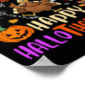 ハッピーハロサンクススケルトンパンプキンターキーサンタ ポスター (角)