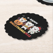ハッピーハロサンクスマのホッキョクグマのクリスマスポーラ ペーパーコースター (アングル)