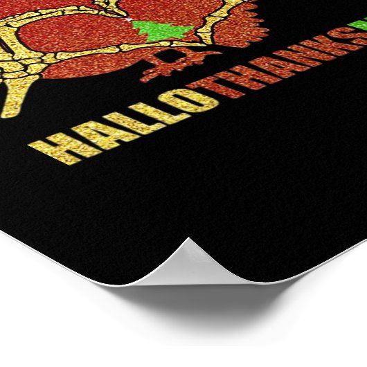 ハッピーハロサンクスマスおもしろいホリデーシーズンマッシュアップ ポスター (角)