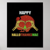 ハッピーハロサンクスマスおもしろいホリデーシーズンマッシュアップ ポスター (正面)