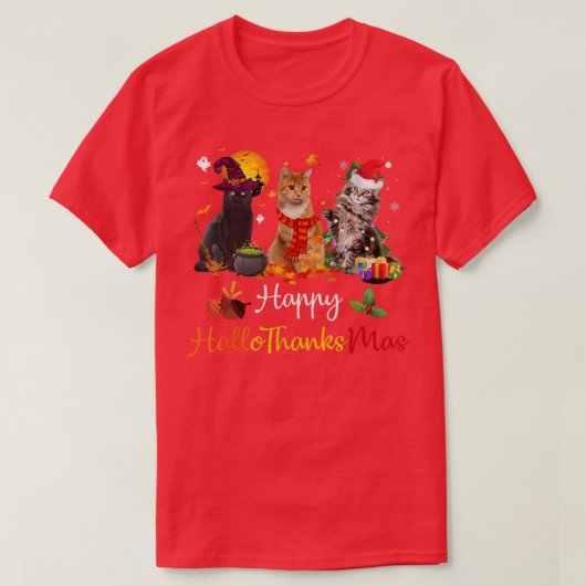ハッピーハロサンクスマスキャッツ愛人ハロウィンメリーCh Tシャツ (デザイン正面)