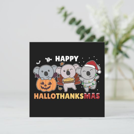 ハッピーハロサンクスマスコアラスクリスマスコアラインヴィータ 招待状 (スタンド正面)