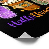 ハッピーハロサンクスマスコーヒーラテハロウィン感謝してい ポスター (角)