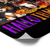 ハッピーハロサンクスマスドッグズハロウィンサンクスギビングC ポスター (角)