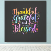 ハッピーハロサンクスマスハロウィーン，感謝祭，クリスマス キャンバスプリント (インサイチュ (ウッドフロア))