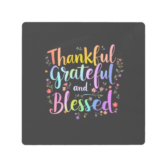 ハッピーハロサンクスマスハロウィーン，感謝祭，クリスマス メタルプリント (正面)