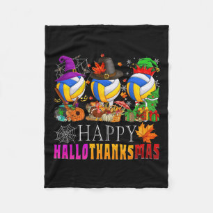 ハッピーハロサンクスマスバレーボールハロウィンサンクsgi フリースブランケット