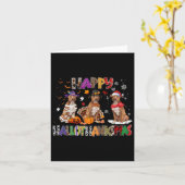 ハッピーハロサンクスマスピットブルドッグラバーハロウィーンC カード (黄色い花)