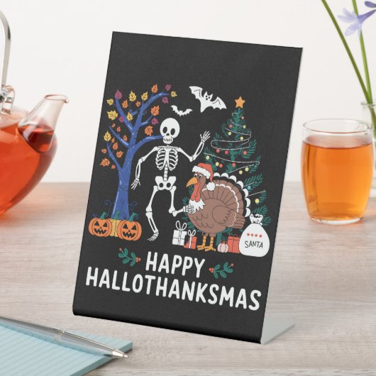 ハッピーハロサンクスマスホリデーシーズンギフト秋 台座サイン (インサイチュ)