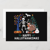 ハッピーハロサンクスマスホリデーシーズンギフト秋 招待状 (正面/裏面)