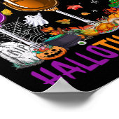 ハッピーハロサンクスマスワインハロウィンサンクスギビングC ポスター (角)