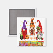 ハッピーハロサンクスマス格言ラバーハロウィン感謝してい マグネット (正面/裏面)