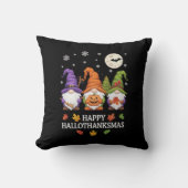 ハッピーハロサンクスマス格言ラバーハロウィーンクリスマス クッション (正面)