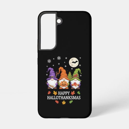ハッピーハロサンクスマス格言ラバーハロウィーンクリスマス SAMSUNG GALAXYケース (裏面)