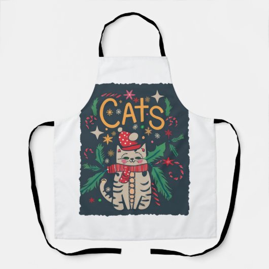 ハッピーハロサンクスマス、ハロウィーン、感謝祭、Chr エプロン (正面)