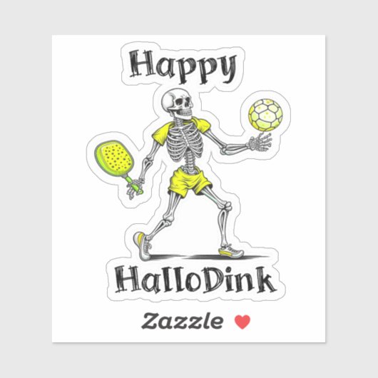 ハッピーハロディンク | HalloweenとPickleball Pun シール (シート)