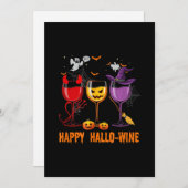 ハッピーハロワイン面白いハロウィングラスのワイン飲料 シーズンカード (正面/裏面)