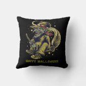 ハッピーハローウィンいたずら飛んでいるい魔女 クッション (裏面)