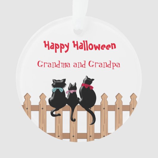 ハッピーハローウィンおばあちゃんとおじいちゃん オーナメント (正面)