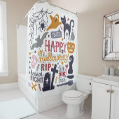 ハッピーハローウィンおもしろいと怖い シャワーカーテン (インサイチュ)