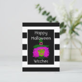 ハッピーハローウィンおもしろいイックウィッチ引用文 ポストカード (スタンド正面)