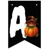 ハッピーハローウィンおもしろいキャットカボチャ バンティングフラッグ (第3の旗)