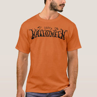 ハッピーハローウィンおもしろいスローガンレタリング Tシャツ