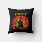 ハッピーハローウィンおもしろいデザイン クッション (裏面)