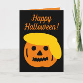 ハッピーハローウィンおもしろいトランプパンプキン頭漫画 カード (正面)
