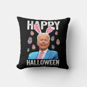 ハッピーハローウィンおもしろいバイデン氏バニーエッグforハロウィーン クッション