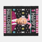 ハッピーハローウィンおもしろいバニージョーバイデン氏ミックスイースト フリースブランケット (正面(横))