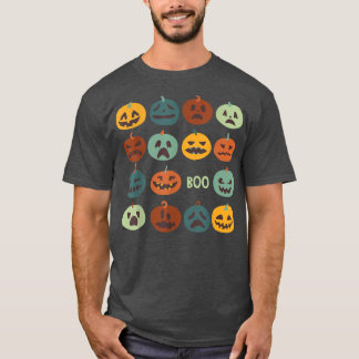 ハッピーハローウィンおもしろいパンプピンク顔ブハロウィーンP Tシャツ