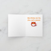 ハッピーハローウィンおもしろいユーモアかわいい猫のコスチューム写真 カード (内部)