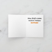 ハッピーハローウィンおもしろいユーモアかわいい猫のコスチューム写真 カード (内部)