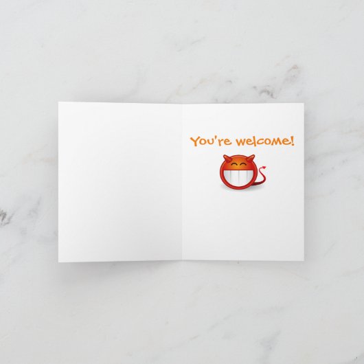 ハッピーハローウィンおもしろいユーモアかわいい猫のコスチューム写真 カード (内部)